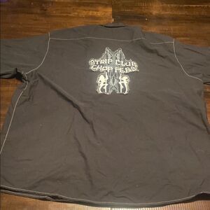 Throttle Threads Men’s Strip Club Choppers Black button up Shirt 2X Talent Scout